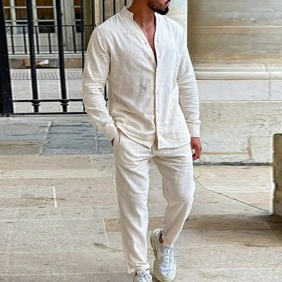Costume Homme Lin Décontracté pour Été