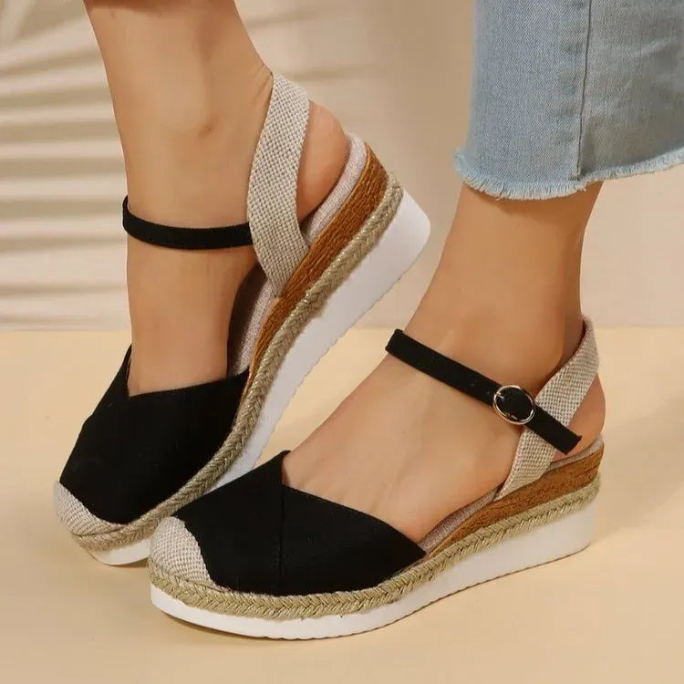Sandales Platesforme Tressées pour Femmes Été