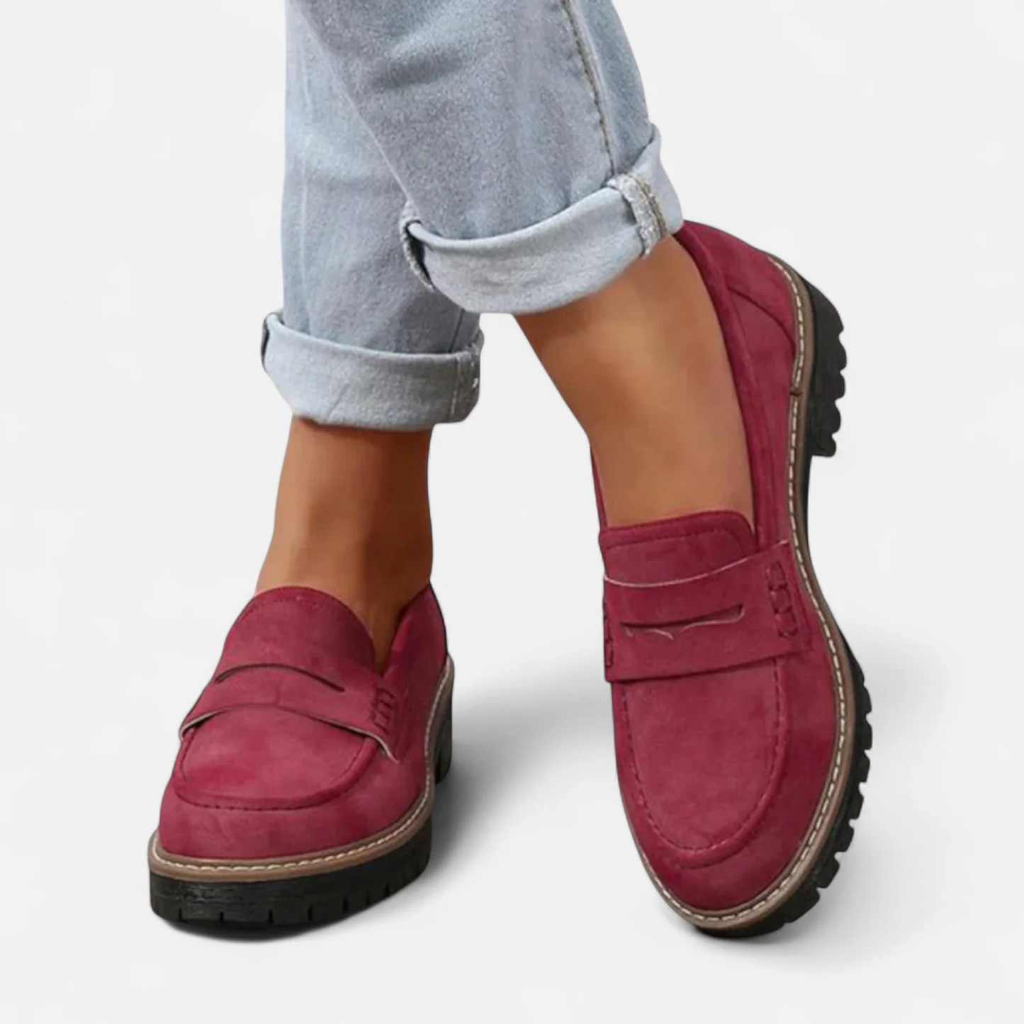 Chaussures Loafer Femmes Classiques à Semelle Épaisse