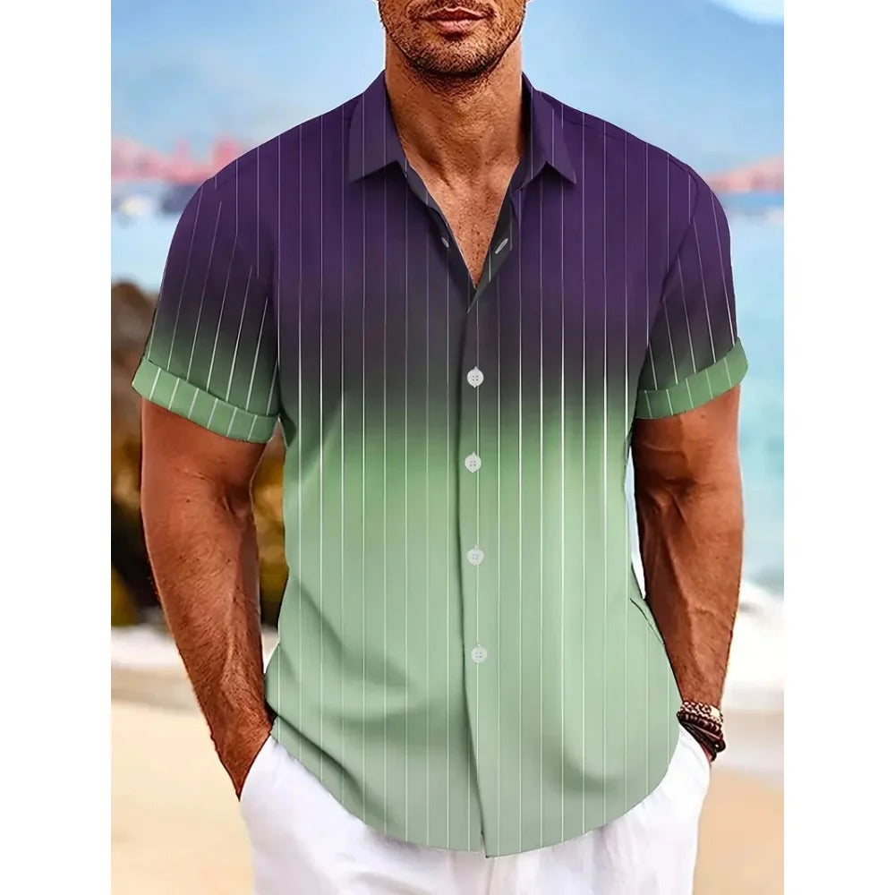 Chemise Homme Été Manches Courtes Imprimée