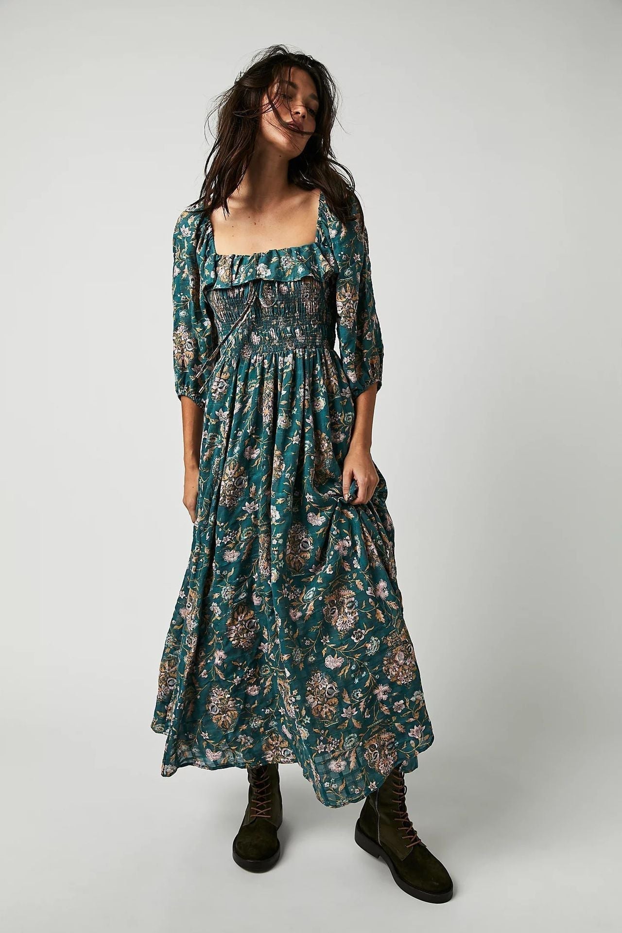 Robe Femme Été en Coton Floral et Léger