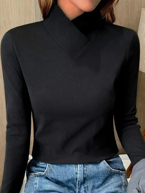 Pull Blanc Col Roulé Femme Manches Longues