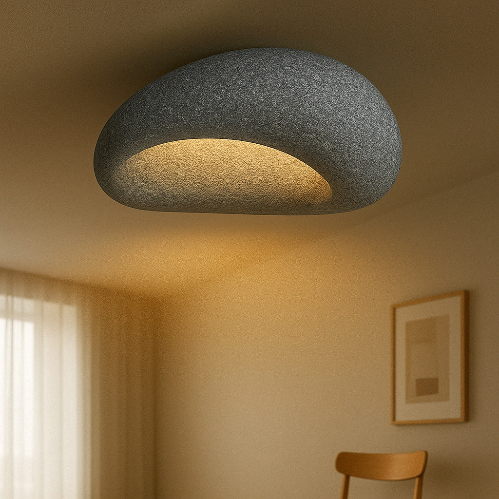 Lampe Plafond Toile Blanc Moderne et Élégante