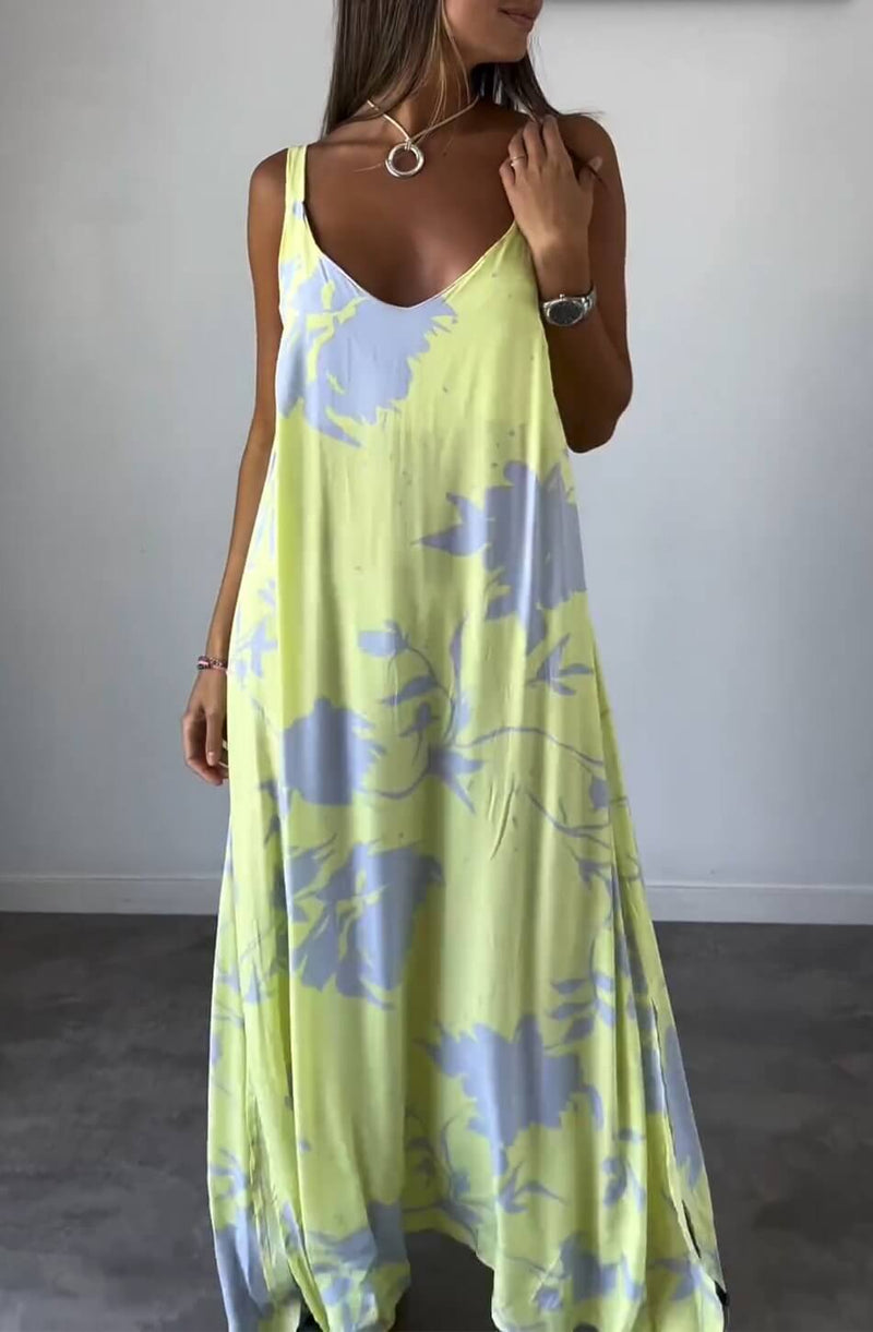 Robe Été Imprimée Manches Courtes Chic