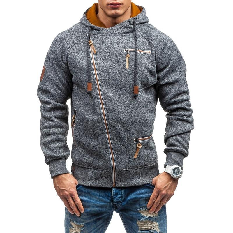 Blouson Homme à Capuche Noir Zippé