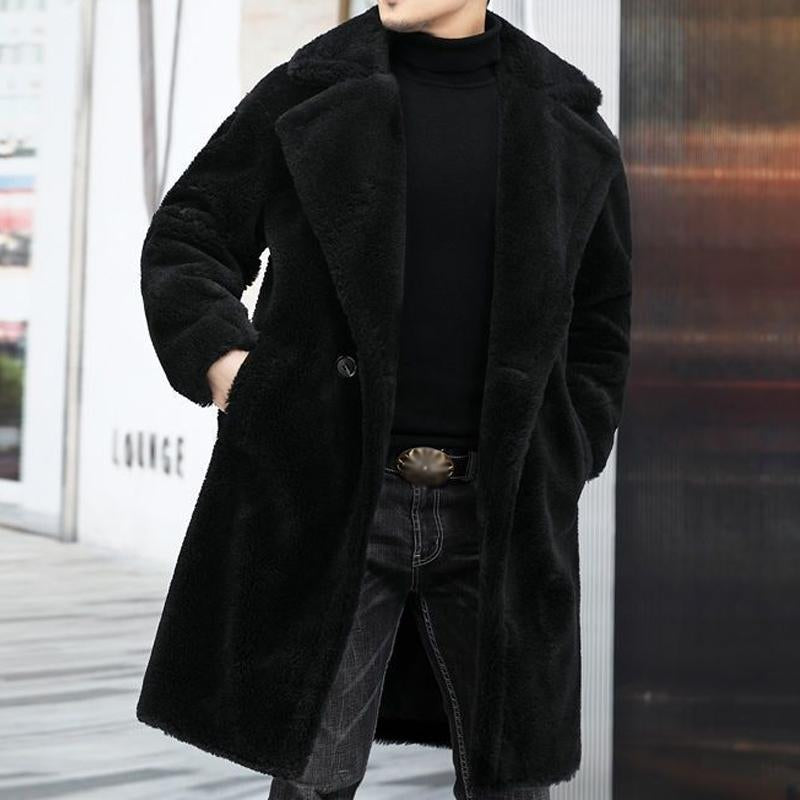 Manteau Homme Hiver Noir Élégant avec Capuche