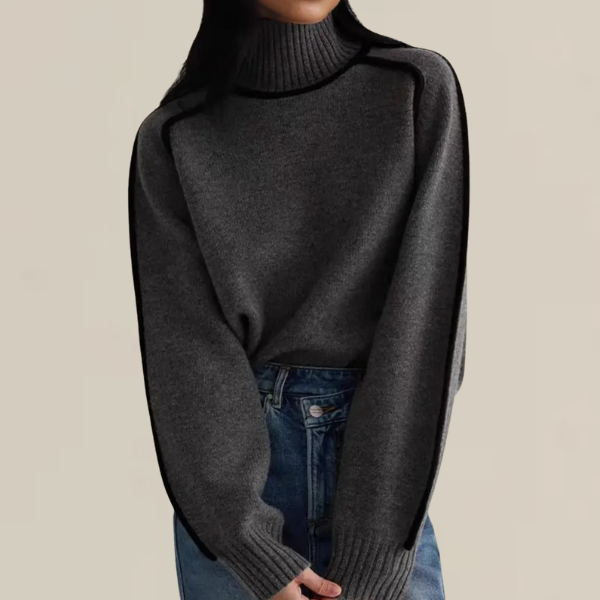 Pull Femme Col Montant Manches Longues