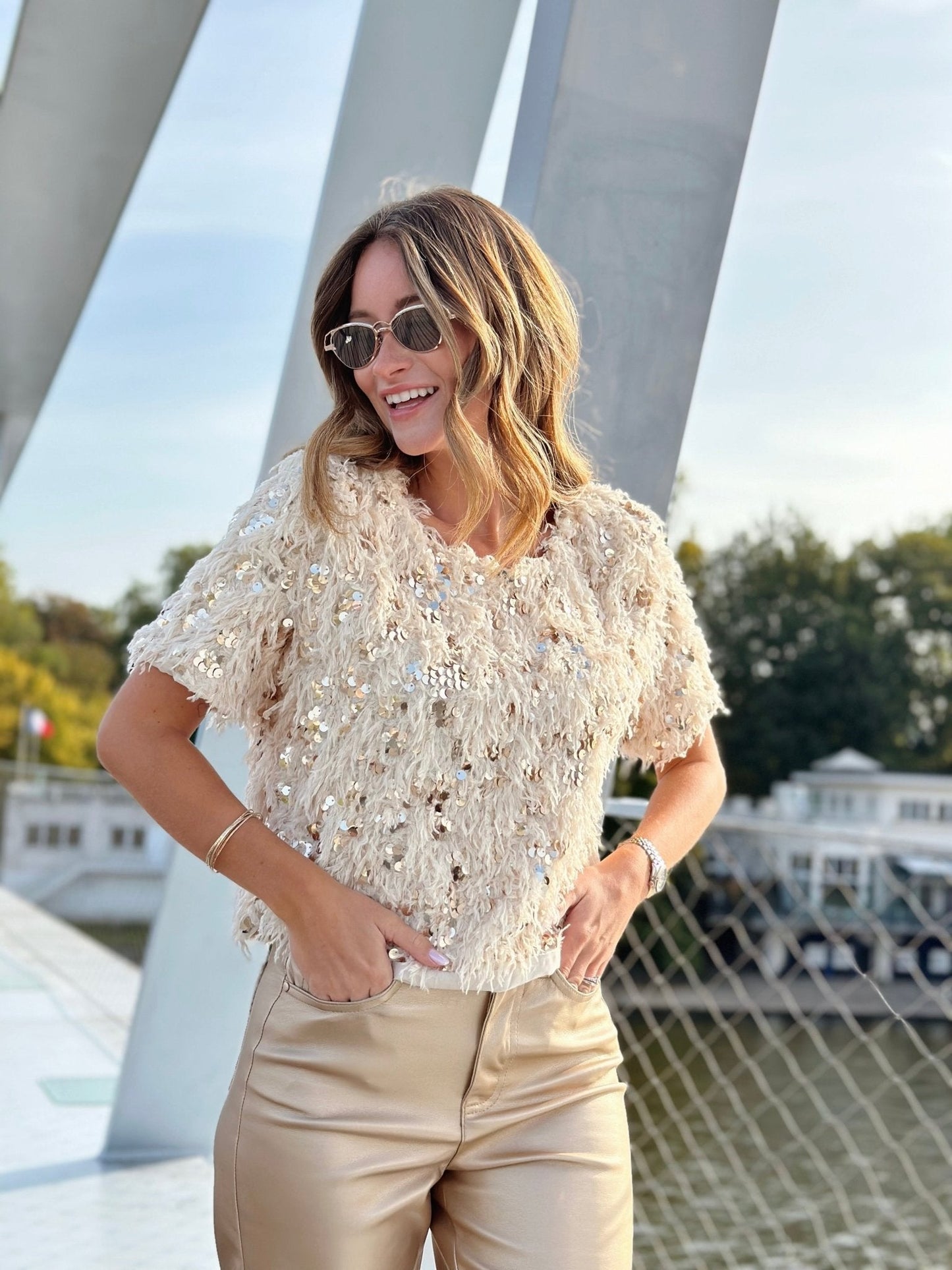 Top femme décontracté manches courtes élégant - PanierRoyale