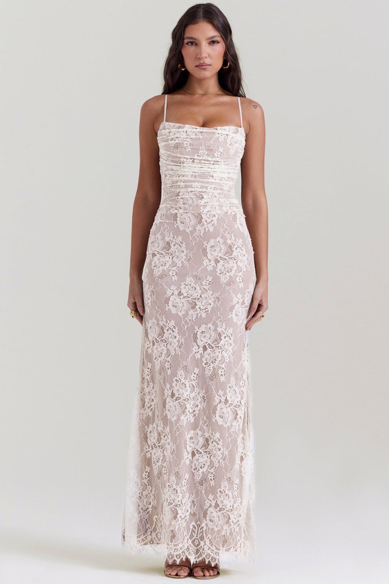 Robe femme soirée manches longues décolleté plongeant