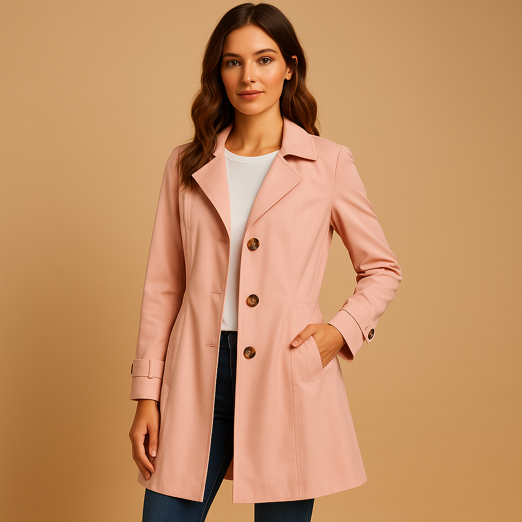 Trenchcoat Femme Boutonnage Classique Coupe Droite