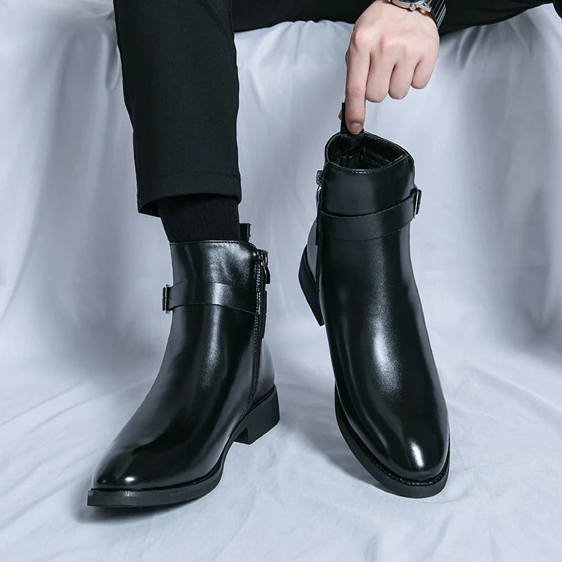 Bottes Homme Cuir Noir Élégantes et Confortables