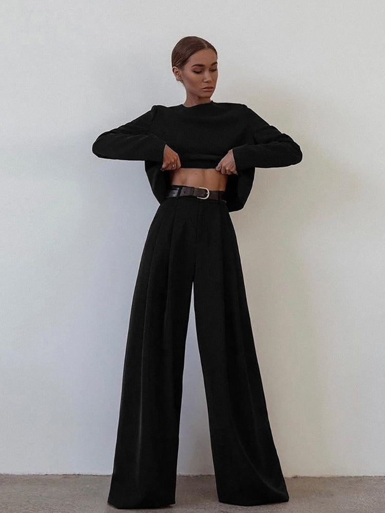 Costume Femme Chic Pantalon Taille Relaxe