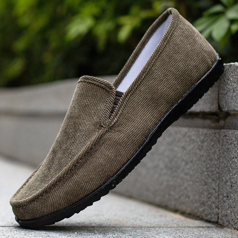 Chaussures Loafers Cuir Corduroy Confortables et Antiderapantes