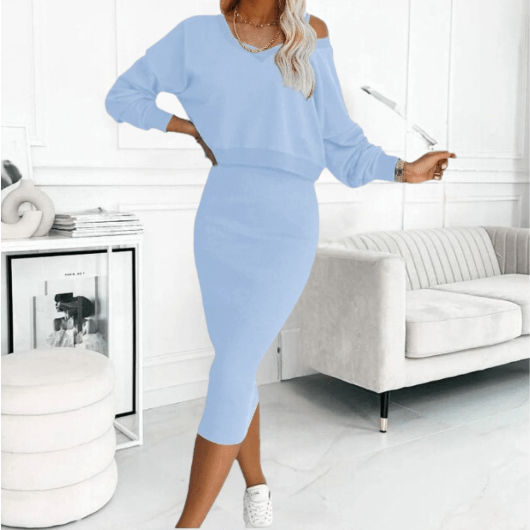 Robe et Pull Femme Ensemble Détente Confortable
