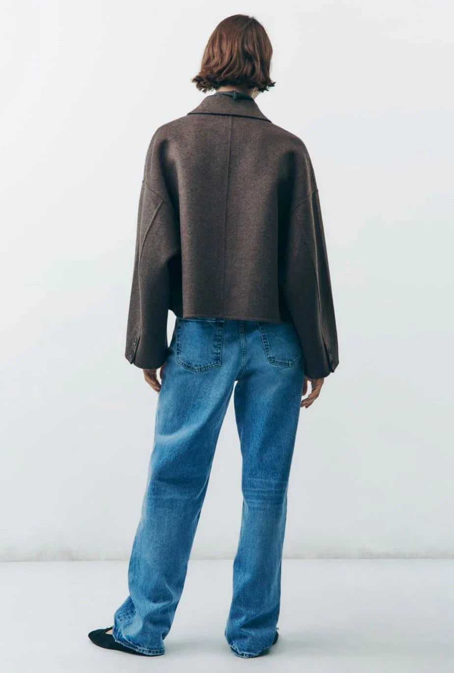 Veste femme oversize - Court manteau élégant à boutons