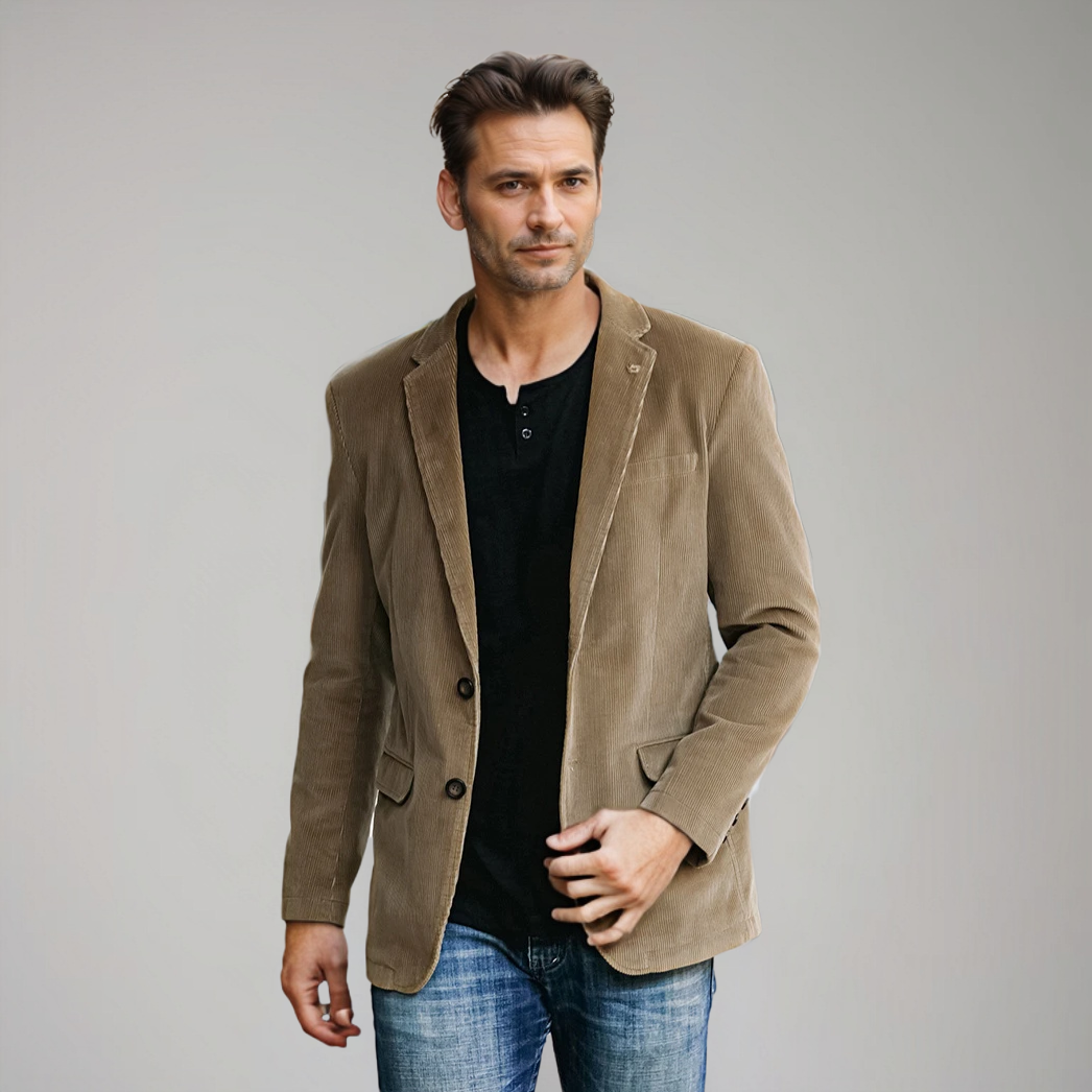 Blazer Homme Brun Classique Élégant