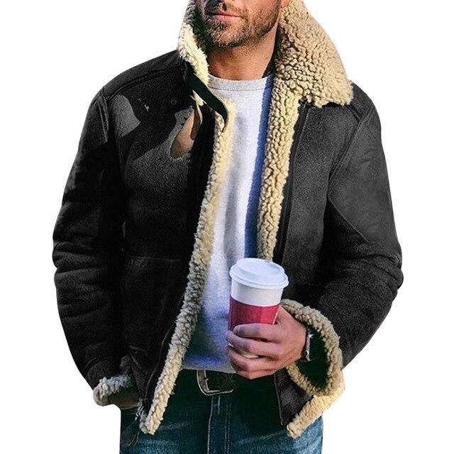 Blouson Homme Hiver Chaud et Confortable avec Col Foulonné