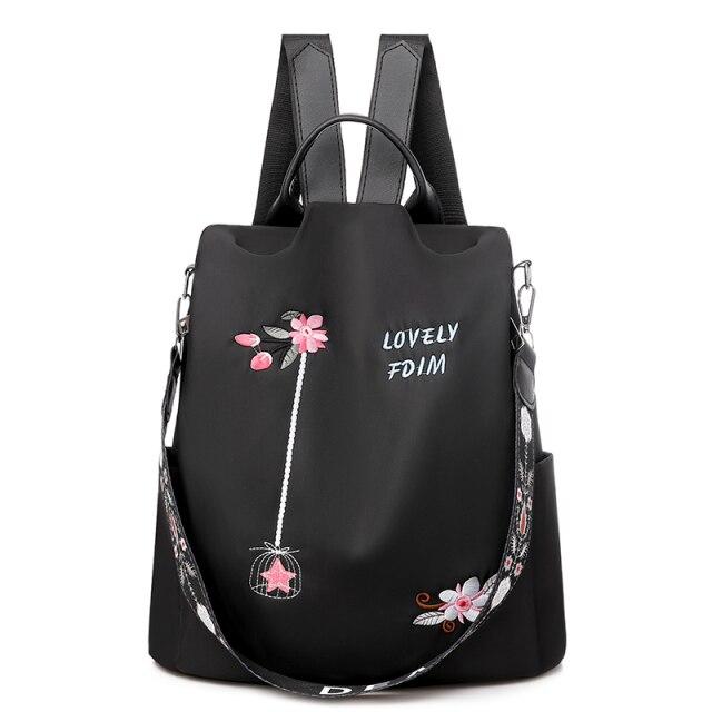 Sac à dos Floral avec Bretelles Réglables et Poche Intérieure