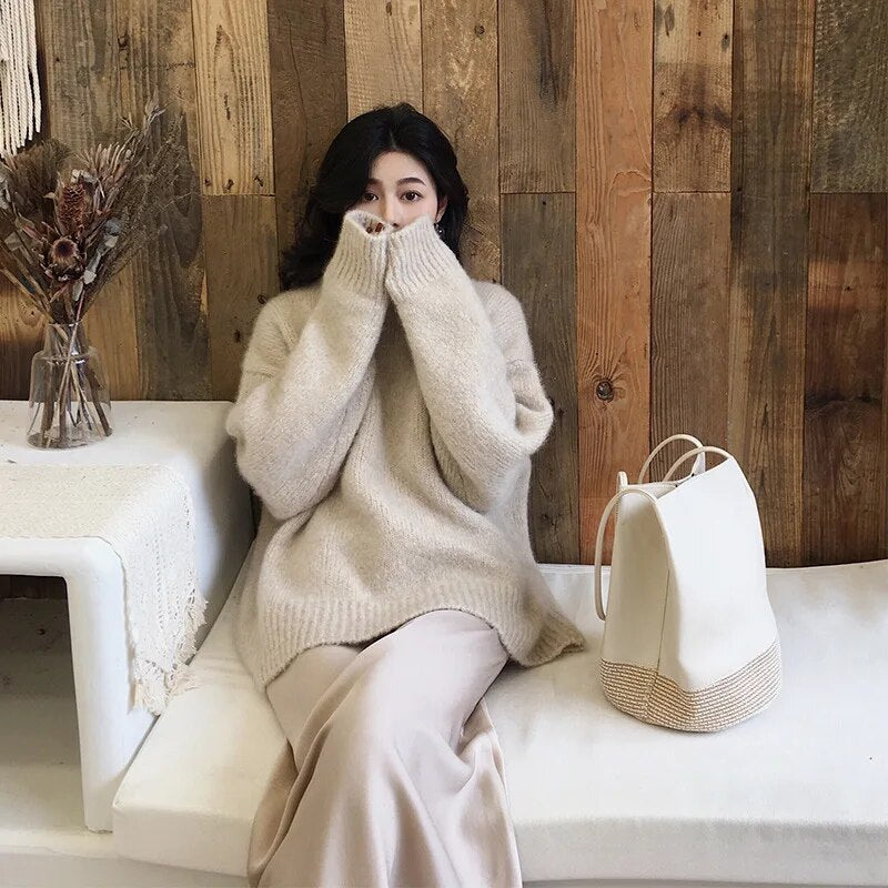 Pull Femme à Manches Longues Doux et Chaude pour Tous les Jours