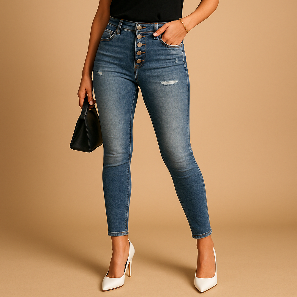Jean Slim Déchiré Fashion Élégant