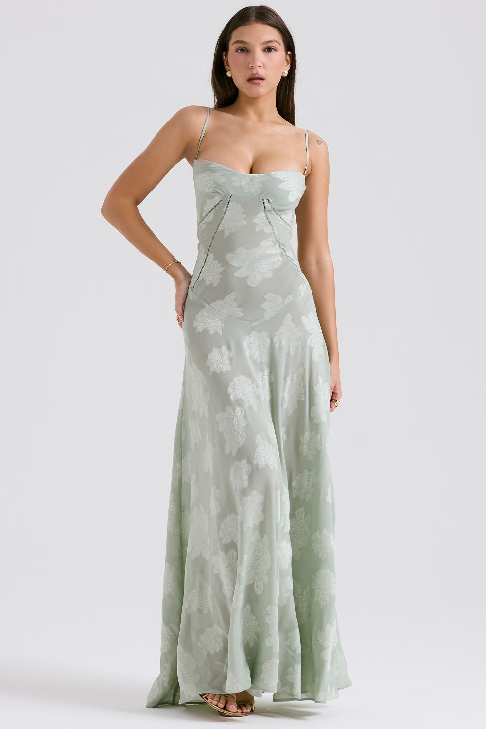 Robe de Soirée Chic en Dentelle avec Bretelles Réglables