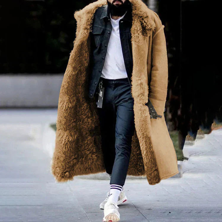 Veste D'hiver Polaire Homme avec Capuchon et Doublure Chaude