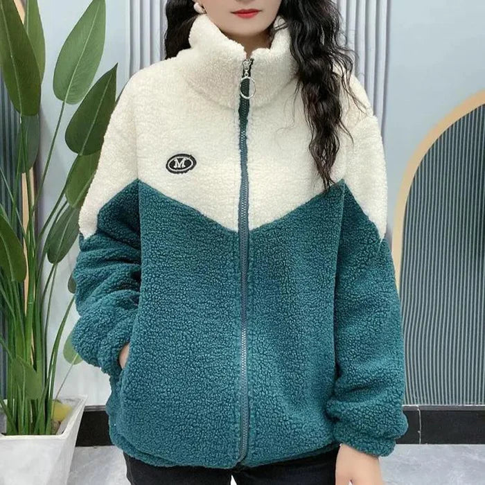 Veste Hiver Élégante avec Capuche Amovible et Doublure Chaude