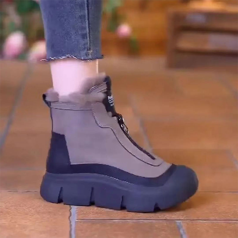 Bottes Hiver Imperméables à Doublure Polaire et Fermeture Éclair