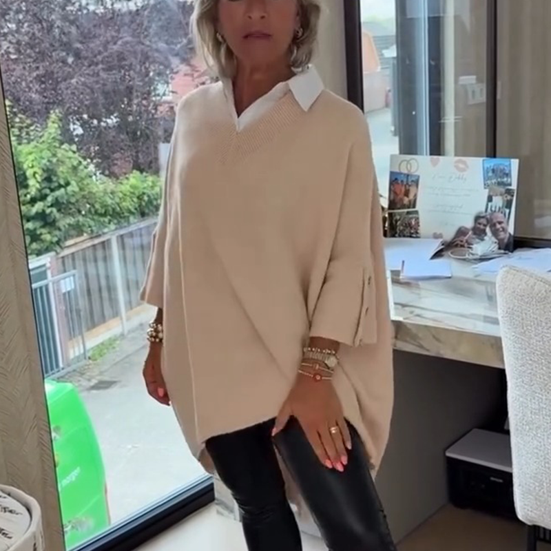 Haut Femme Ample Col Chemise Confortable