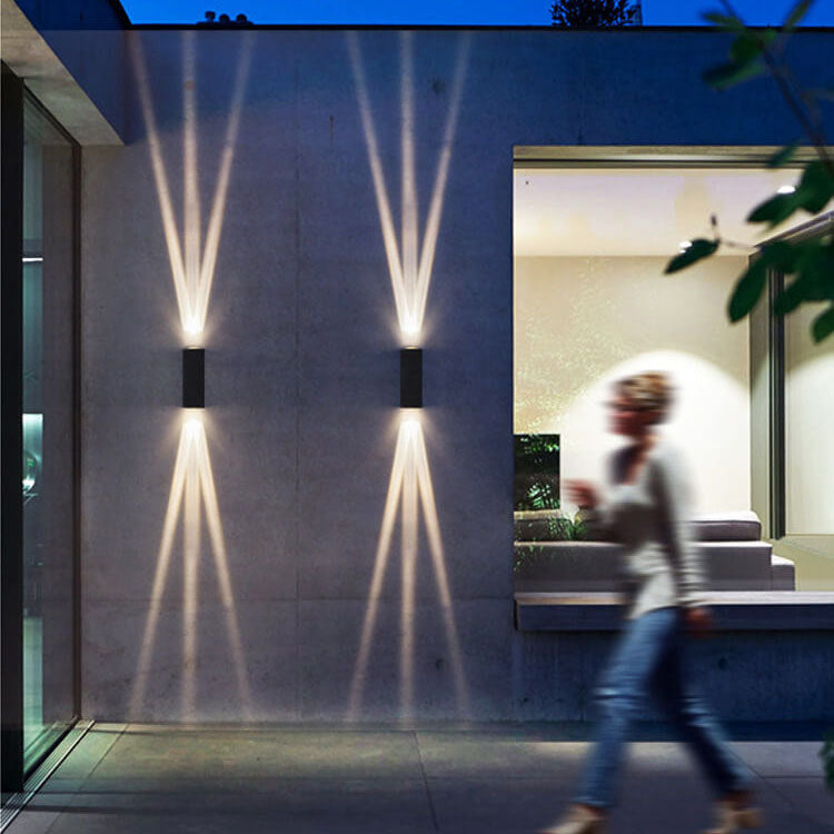Lampe Murale Extérieure LED Noir Moderne
