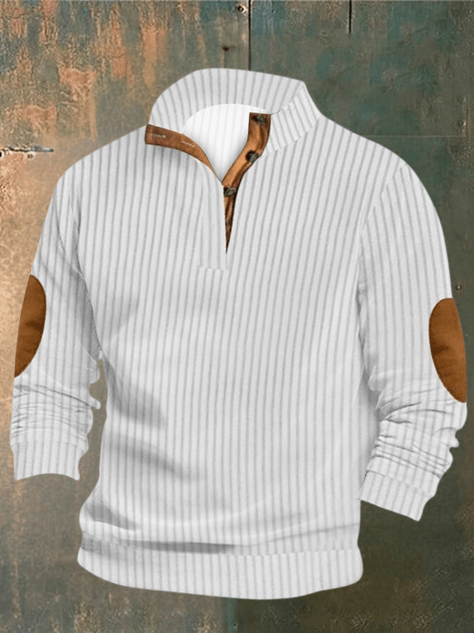 Pull Homme Col Rond Noir et Marron Chaud et Élégant