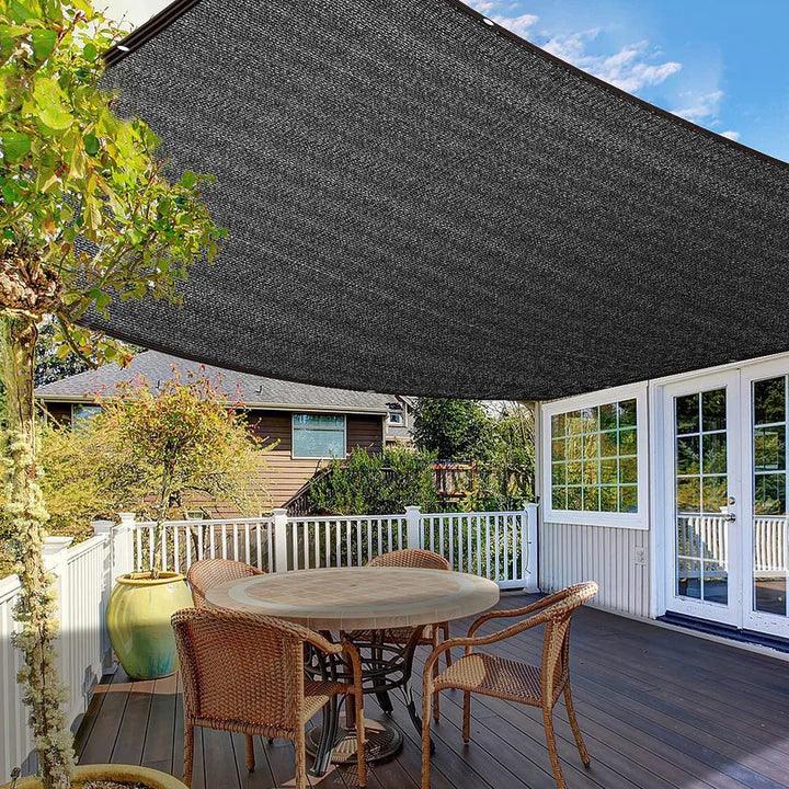 Parasol de jardin grand avec auvent de protection solaire - PanierRoyale