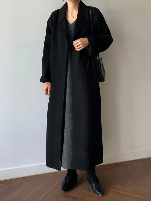 Manteau Femme Laine Brun Chaud et Élégant