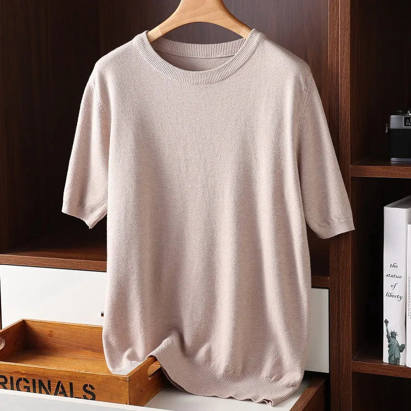 T-Shirt Homme Cachemire Rond de Cou
