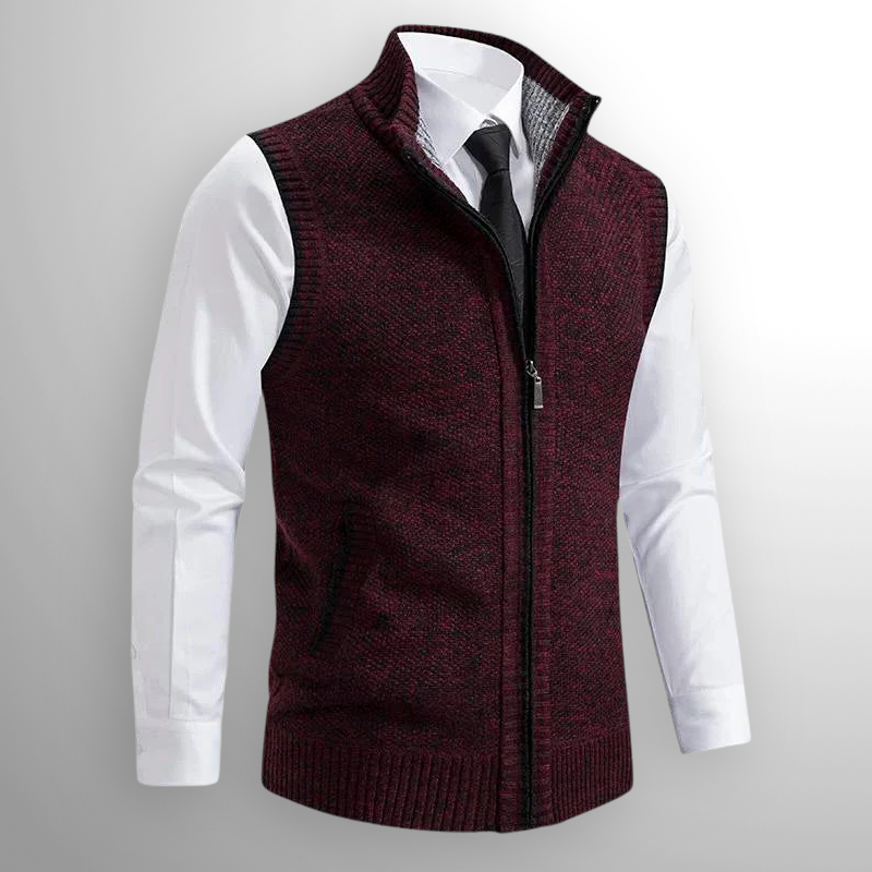 Gilet Zippé Noir sans Manches - vue 5