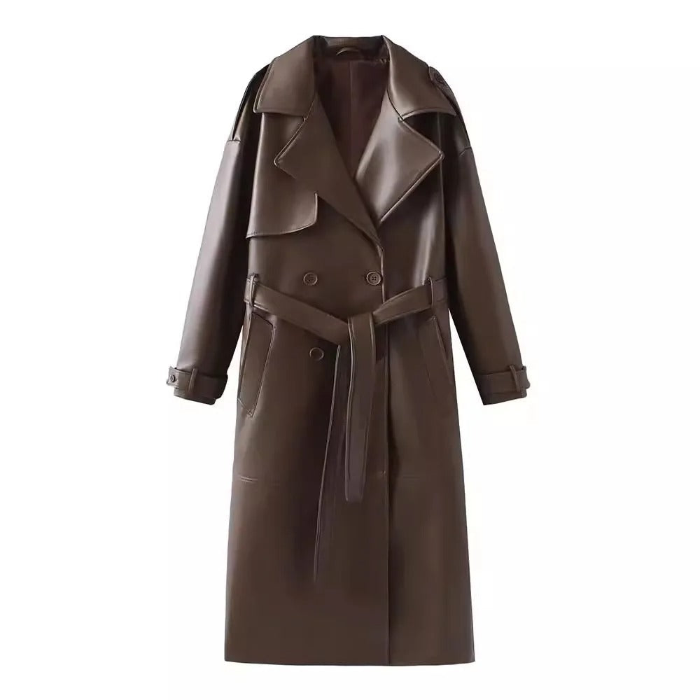 Manteau Cuir Rouge Féminin Chic