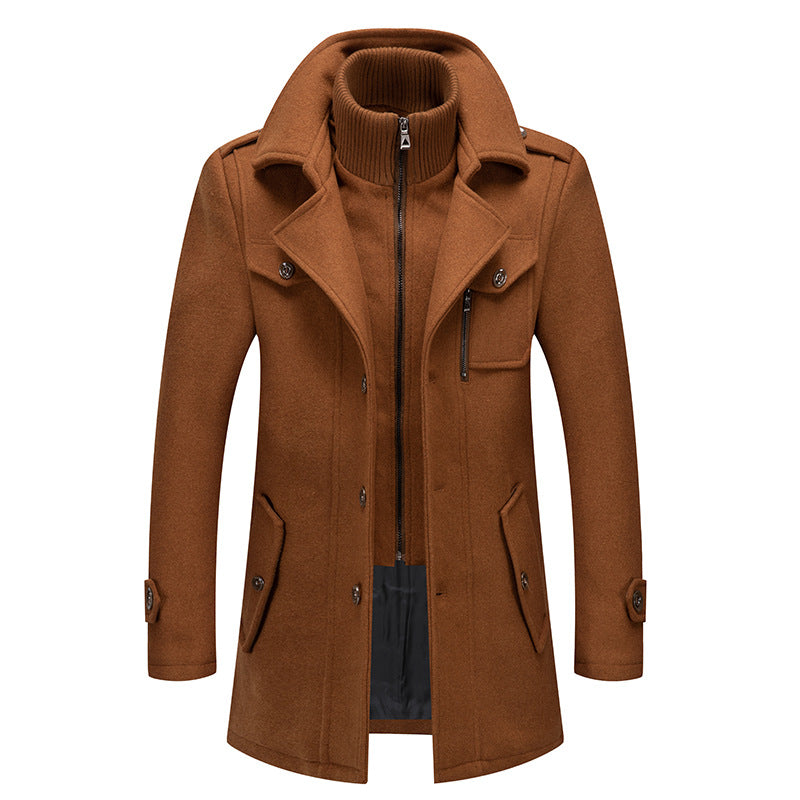 Manteau Homme en Laine avec Col Montant