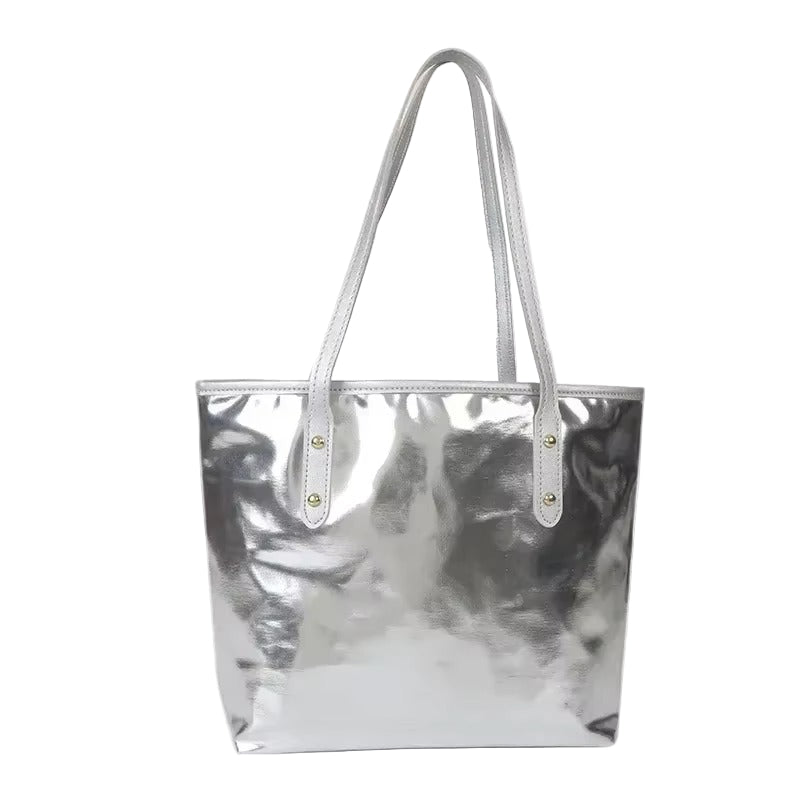 Sac à Épaule Grande Taille Métallisé pour Femme