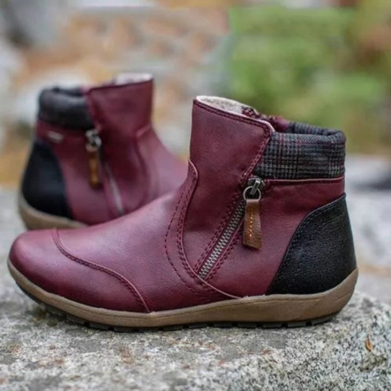 Bottes Femmes Cuir Noir À Lacets Élégantes