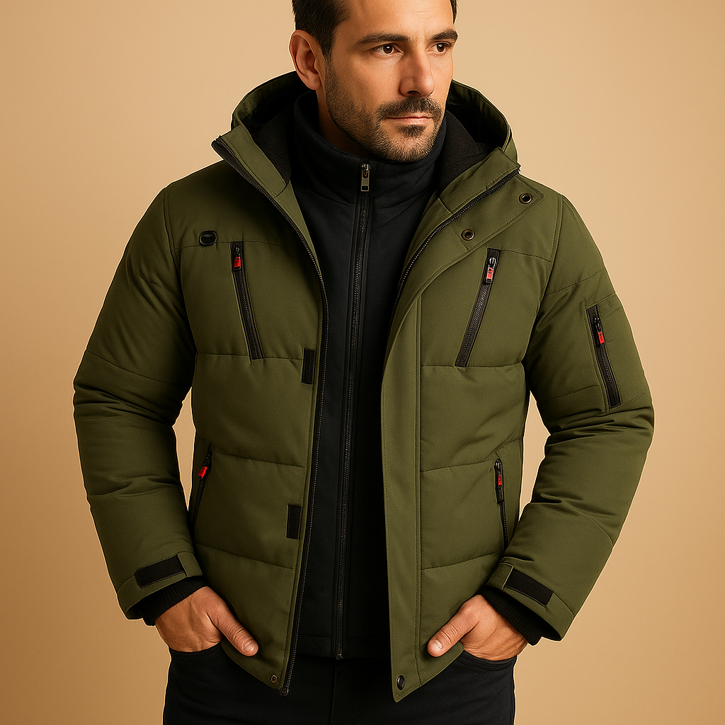 Veste parka homme bleu marine imperméable avec capuchon