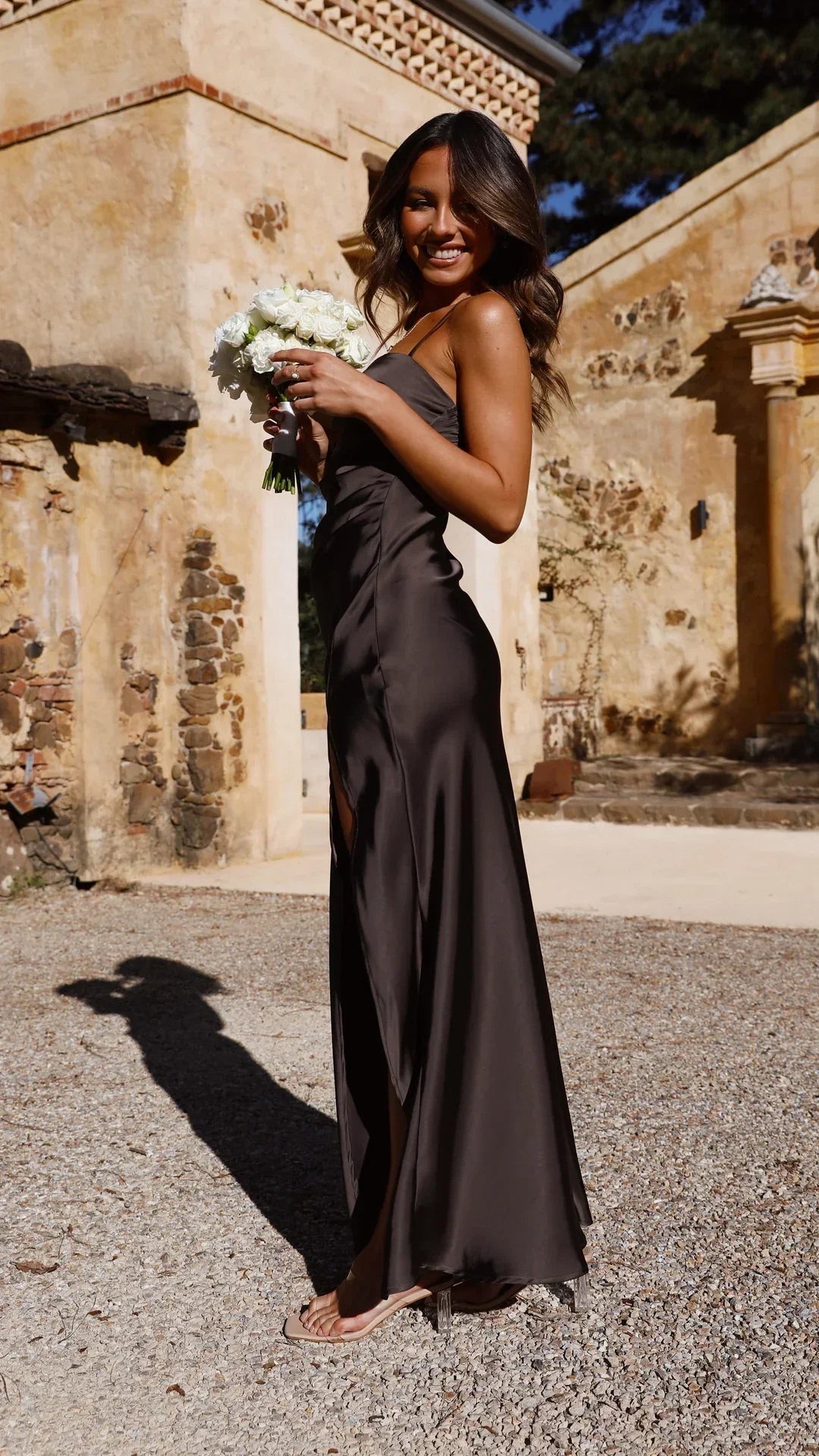Robe Satin Été Longue pour Femme