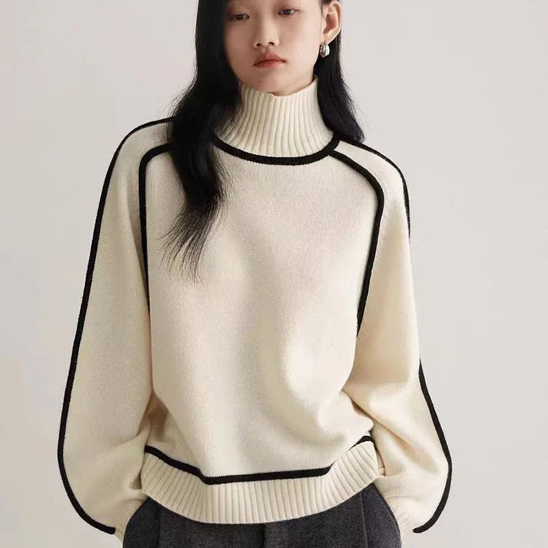 Pull à Col Roulé en Cachemire Femmes Hiver Chaud