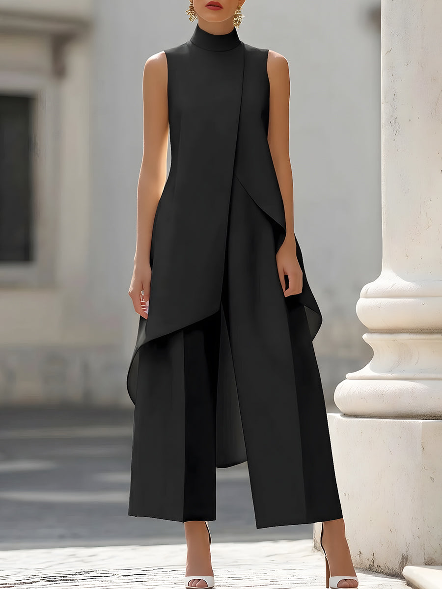 Combinaison Femme Col Montant Coupe Asymétrique
