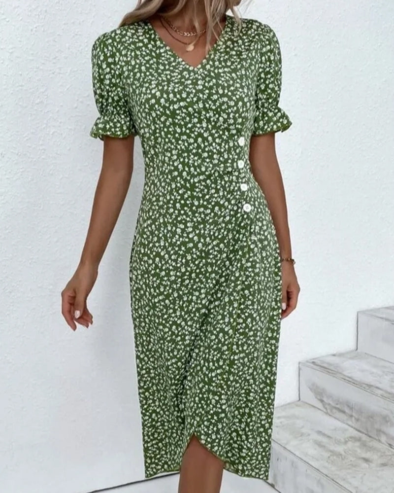 Robe Été Florale Rose Courte Féminine - PanierRoyale
