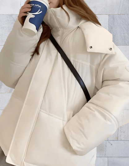 Veste Hiver Femme Chic avec Capuchon et Poches Réglables