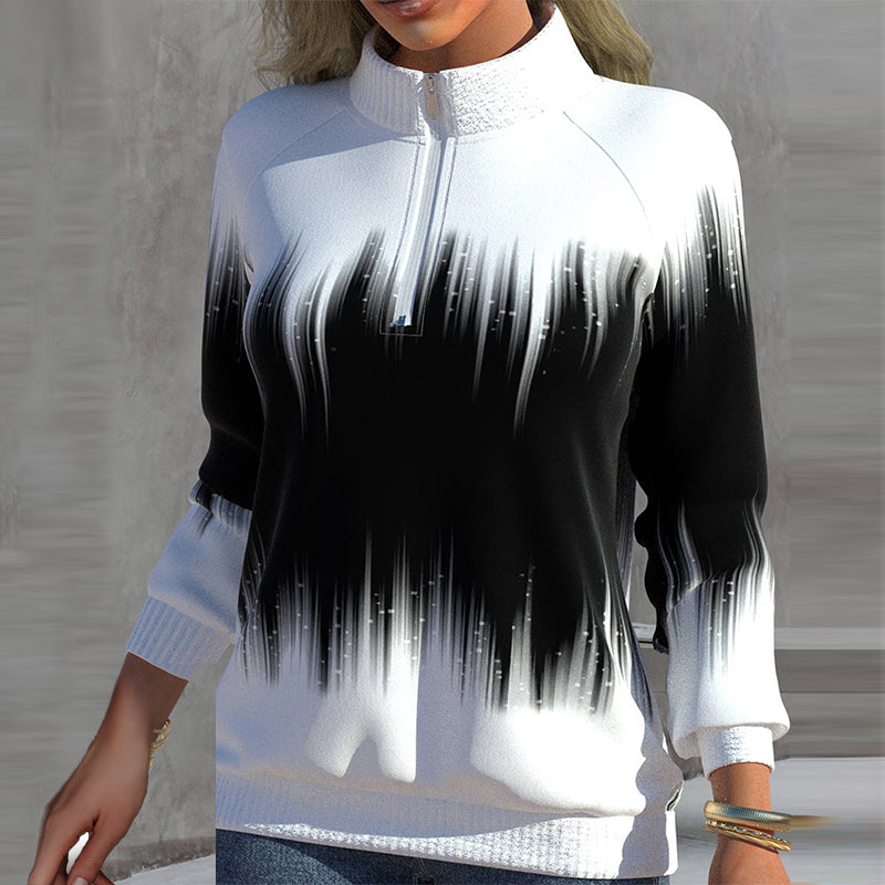 Sweat à manches longues col V pour femme
