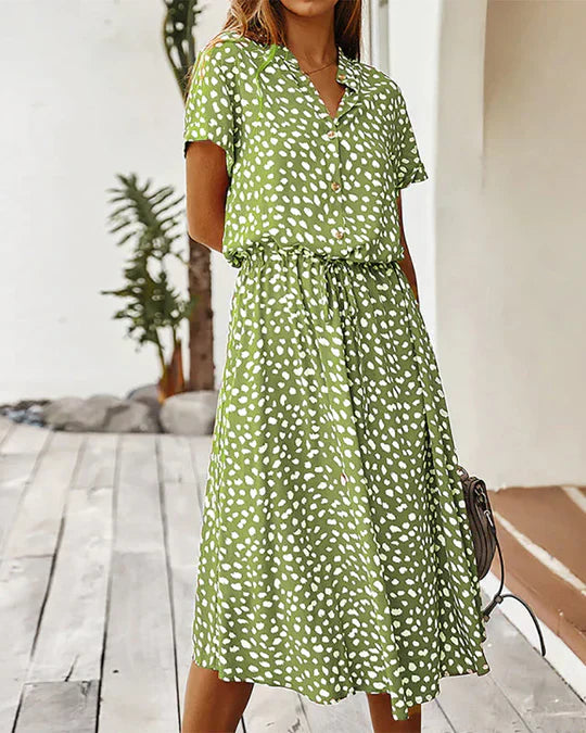 Robe Élégante Midi à Imprimé Floral pour Femmes