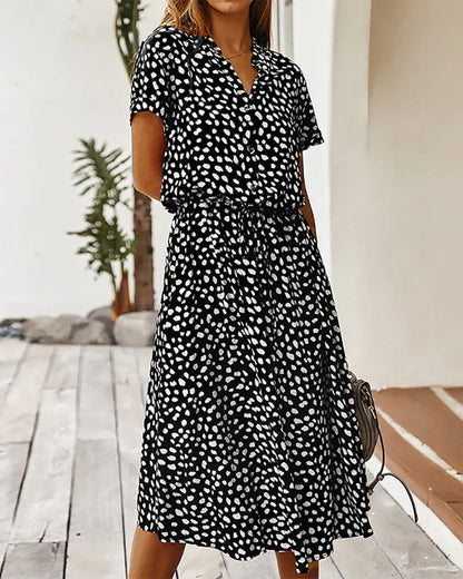 Robe Élégante Midi à Imprimé Floral pour Femmes