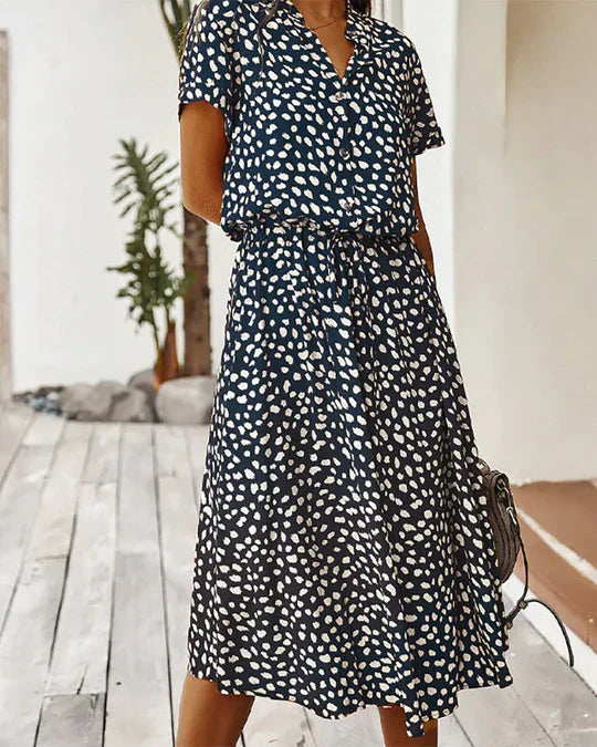 Robe Élégante Midi à Imprimé Floral pour Femmes