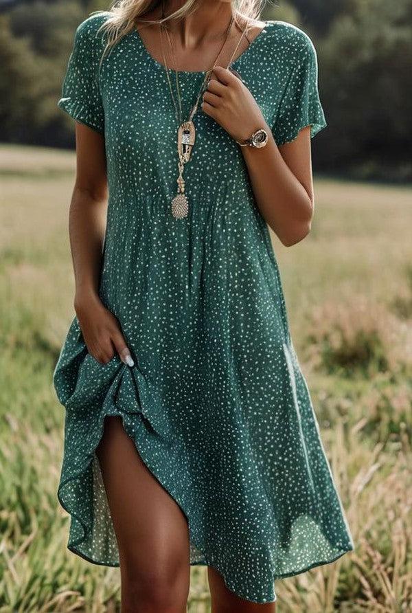 Robe à pois femme élégante taille midi cintrée - PanierRoyale